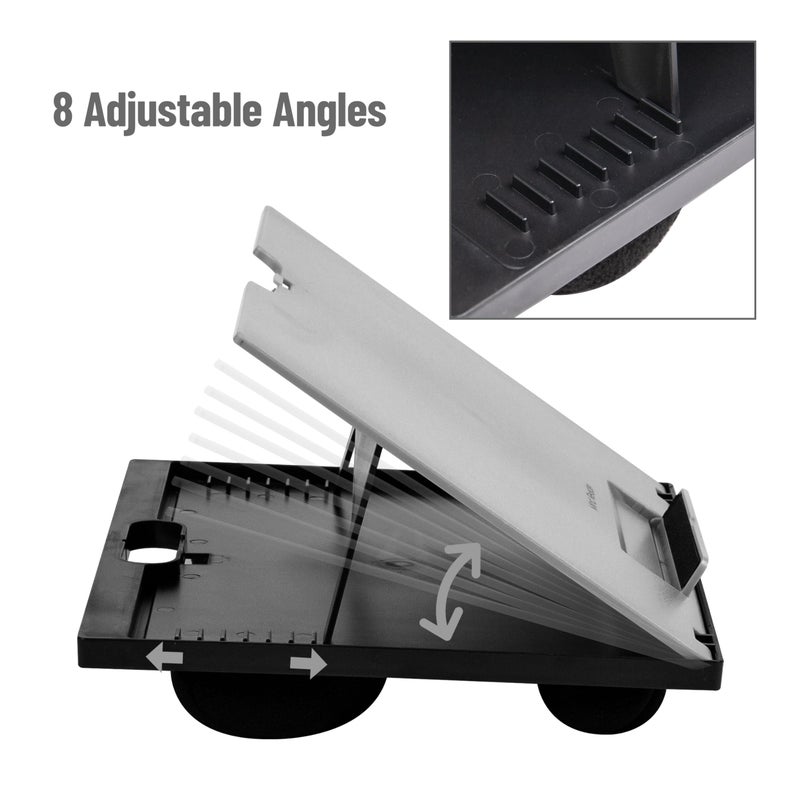 Mind Reader Lap Desk Laptop Stand, Bed Tray, Collapsible, Cushion, Portable, Dorm, Plastic, 14.75" L x 11" W x 7.3" H, Gray - Image 5